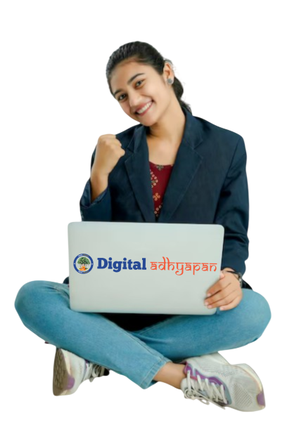 A student girl upskilling in digital marketing